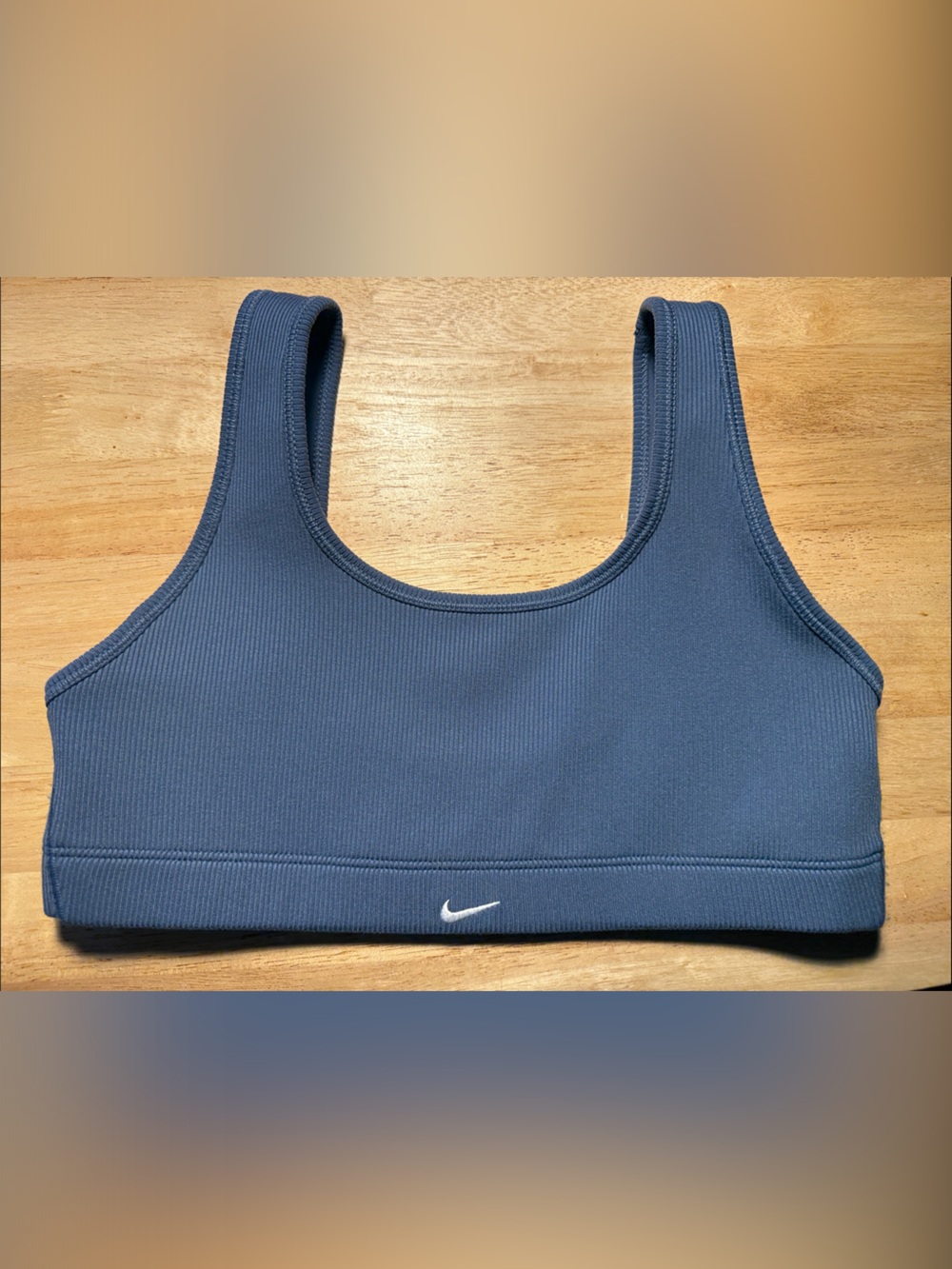 Nike Alate All U Light Support Lightly Lined Ribbed Sport Bra - Diffused Blue